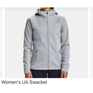 Under Armour UA Storm Fleece Swacket Women's Medium Hoodie Full-Zip Grey